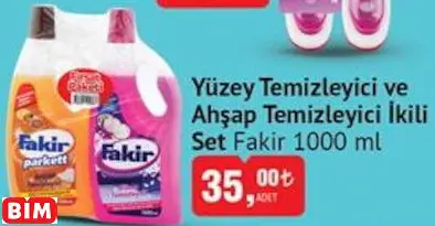 FAKİR  YÜZEY TEMİZLEYİCİ VE AHŞAP TEMİZLEYİCİ İKİLİ SET